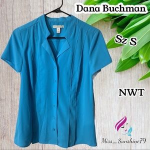 Dana Buchman turquoise button down shirt